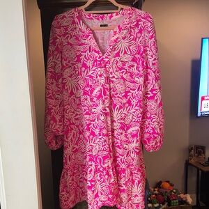 Lilly Pulitzer Pink and White Floral Tunic